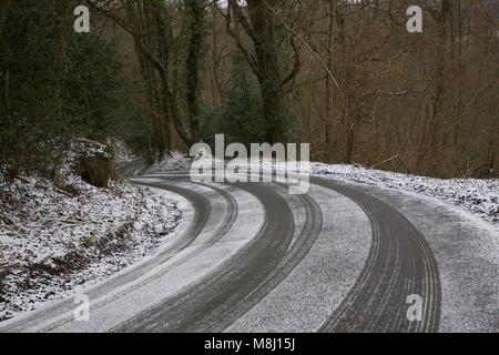 La mini bête de l'Est hits parties de Sussex en 2018. La deuxième fois dans le même nombre de semaines que la neige hits parties de Sussex. Credit : Rupert Rivett/Alamy Live News Banque D'Images