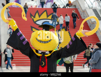 18 mars 2018, l'Allemagne, Leipzig : UN cosplayer nommé 'assassinat' en classe à la Foire du livre de Leipzig. Cette année, la Foire du livre de Leipzig se déroule du 15 au 18 mars. Photo : Jens/Kalaene Crédit photo : dpa dpa alliance/Alamy Live News Banque D'Images