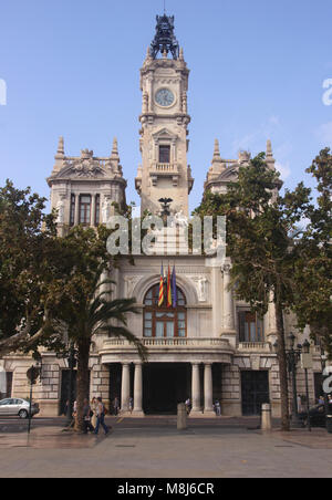 Town Hall Plaza del Ayuntamiento Valencia Espagne Banque D'Images