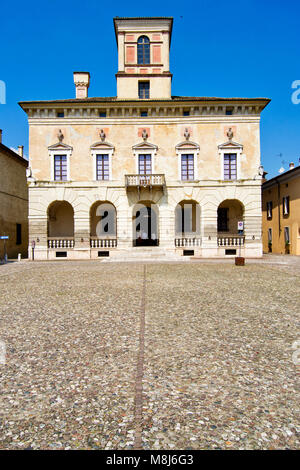 Ville historique de Sabbioneta - Italie - Duke palace à partir de la place centrale. Banque D'Images