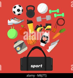 Forme physique et un mode de vie sain banner Illustration de Vecteur