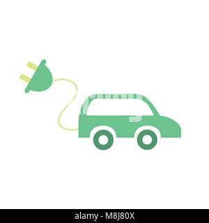 Concept de voiture électrique. L'icône Eco Illustration de Vecteur