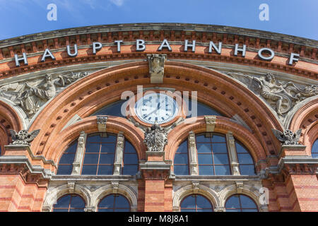 Façade de la gare centrale de Brême, Allemagne Banque D'Images