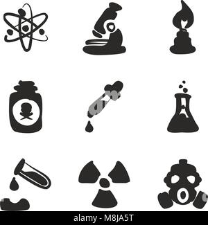 Icônes chimie remplir à main levée Illustration de Vecteur