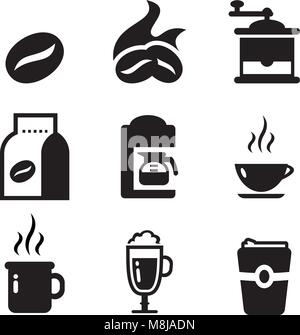 Icônes de café Illustration de Vecteur