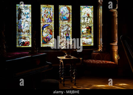 Sinaia, Roumanie. 04 février, 2017. Salle de musique à l'intérieur de Château de Peles Banque D'Images