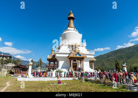 Le Stupa Memorial Chorten Thimphu, ou - Bhoutan Banque D'Images