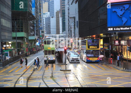 Des Voeux Road, Central, Hong Kong Island, Hong Kong, Chine, Asie Banque D'Images