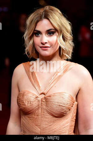 Stefanie Martini assistant à la télévision Rakuten des Empire Awards 2018 au Roundhouse de Londres. Banque D'Images