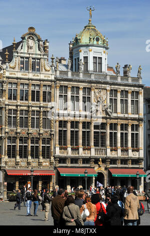 Maisons baroques italiennes Le cornet et le Renard du XVII siècle sur la Grand Place (grand carré) dans la liste du patrimoine mondial par l'UNESCO dans le centre historique de B Banque D'Images