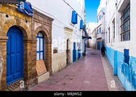 Essaouira, Maroc - 24 décembre 2017 : sur la Médina d'Essaouira, un exemple de la fin du xviiie siècle la ville fortifiée Banque D'Images