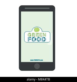 Des aliments sains - Logo alimentaire vert modèle. Des aliments sains - green food Modèle Logo Illustration de Vecteur