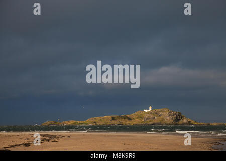 Fidra Island près de North Berwick sur un jour de tempête. Banque D'Images