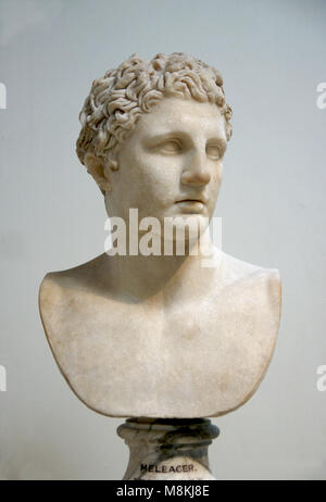 Le héros Meleager. Buste en marbre de Paros, C. 120-130 AD. La version romaine d'un original grec en bronze (340-330 avant J.-C.). British Museum. Banque D'Images