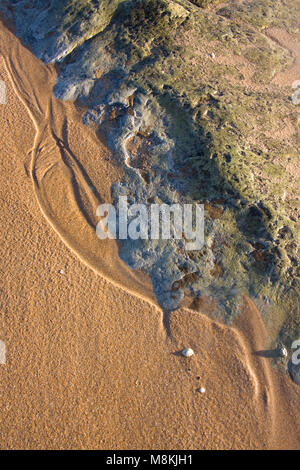 Sand & rock sur Embleton Beach, Northumberland Banque D'Images