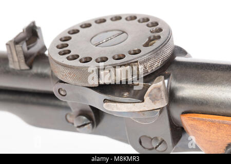 Un pistolet allemand Modèle Haenel carabine à air 5 répéteur Junior magazine tambour montrant et levier. England UK GO Banque D'Images