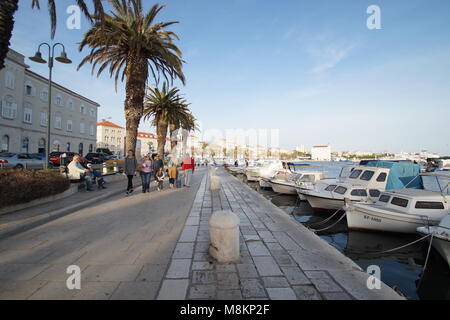 Riva Split, Dalmatie, Coatia Banque D'Images