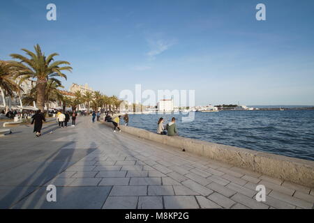 Riva Split, Dalmatie, Coatia Banque D'Images