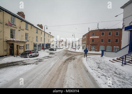 Bête de l'Est, Newtown Mid-Wales Ghost Town 18/3/18 Crédit : Paul Williams/Alamy Live News Banque D'Images