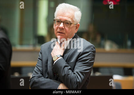 Bruxelles, Bxl, Belgique. Mar 19, 2018. Jacek Czaputowicz, Ministre polonais des Affaires étrangères au début de l'AEC au Conseil des ministres des affaires étrangères de l'administration centrale du Conseil européen à Bruxelles, Belgique le 19.03.2018 par Wiktor Dabkowski Wiktor Dabkowski/crédit : ZUMA Wire/Alamy Live News Banque D'Images