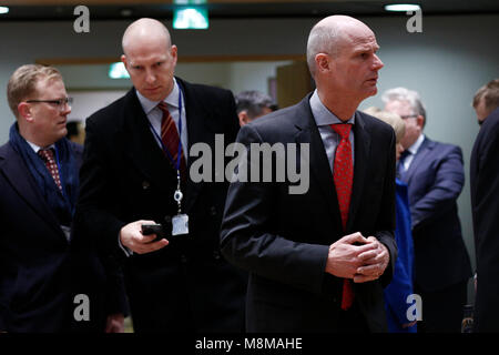 Bruxelles, Belgique. 19 mars 2018. Stef Blok, Ministre néerlandais des affaires étrangères de l'Union européenne réunion du Conseil Affaires étrangères. Alexandros Michailidis/Alamy Live News Banque D'Images