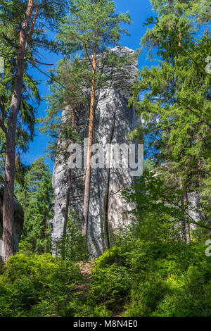 Les roches Adrspach-Teplice, Dolni Adrspach, Hradec Kralove, République Tchèque, Europe Banque D'Images