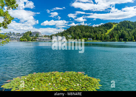 Le lac de Bled, Haute-Carniole, Slovénie, Europe Banque D'Images