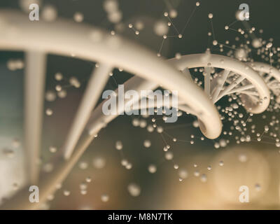 Hélice de l'ADN et la structure moléculaire - 3D Rendering Banque D'Images