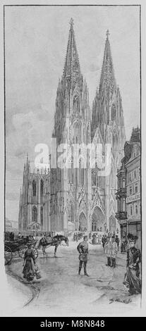 La cathédrale de Cologne en 1900, photo de l'hebdomadaire français journal l'illustration, 17 Novembre 1900 Banque D'Images