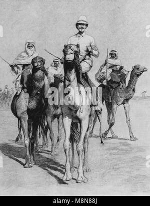 L'explorateur français Fernand Foureau au cours de l'expédition Foureau-Lamy au Tchad en 1900, photo de l'hebdomadaire français journal l'illustration, le 9 septembre 1900 Banque D'Images