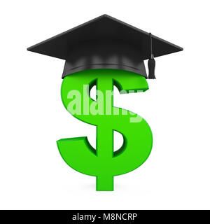 Symbole du dollar avec graduation Hat Isolated Banque D'Images