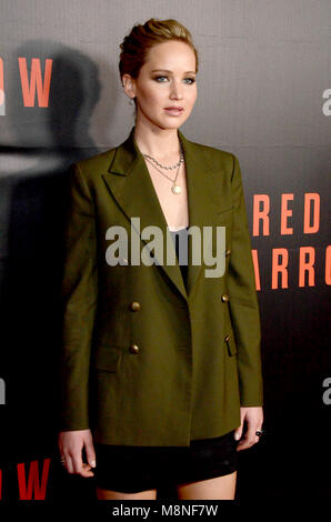 Projection spéciale de 'Red Sparrow" au Newseum à Washington, DC. Avec : Jennifer Lawrence Où : Washington, D.C., United States Quand : 15 février 2018 Source : WENN.com Banque D'Images