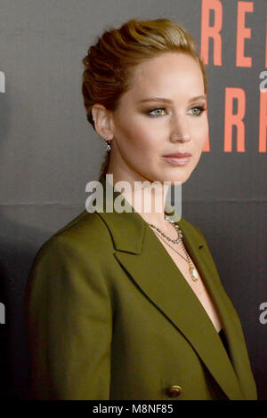 Projection spéciale de 'Red Sparrow" au Newseum à Washington, DC. Avec : Jennifer Lawrence Où : Washington, D.C., United States Quand : 15 février 2018 Source : WENN.com Banque D'Images