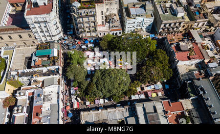 La plaza Dorrego, Feria de San Pedro Telmo, Buenos Aires, Argentine Banque D'Images