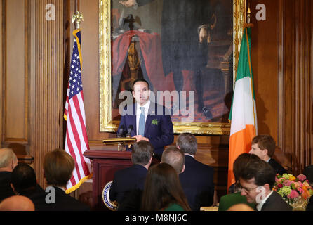 Taoiseach Leo Varadkar fait un discours pendant la déjeuner causerie à Capitol Hill à Washington DC, USA. Banque D'Images