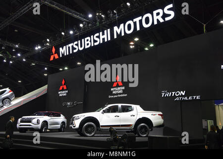 NONTHABURI - Novembre 29 : Mitsubishi Motor Thaïlande sur l'affichage à l'International Motor Expo 2017 Le 29 novembre 2017 dans Nonthaburi, Thaïlande. Banque D'Images