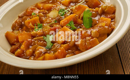 Arroz con Habichuelas - haricots style portoricain, Close up Banque D'Images