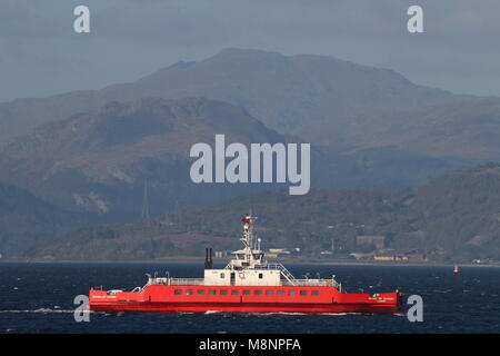 La voiture et le passager MV Son de Scarba, exploité par Western ferries sur le Firth of Clyde, entre Gourock et Dunoon. Banque D'Images