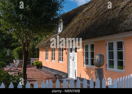 Maison typiquement danois Nordby à, l'île d'adresses importantes Tidevand Færgeruter Lufthavne Bil, Jutland, Danemark Banque D'Images