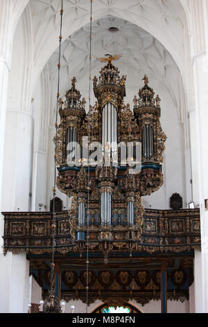 Orgue dans l'église Sainte Marie à Gdansk, Pologne Banque D'Images