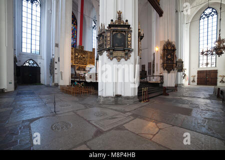La Pologne, Gdansk, l'église Sainte Marie de l'intérieur - Basilique de l'Assomption de la Sainte Vierge Marie (Bazylika Mariacka) Banque D'Images