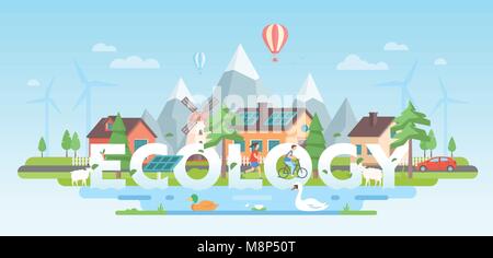 Paysage avec des montagnes - une télévision moderne style design vector illustration Illustration de Vecteur