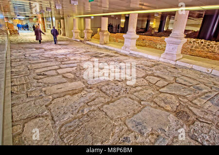 Les pièces conservées de l'antique ville romaine de Ulpia Serdica, maintenant Sofia, capitale de la Bulgarie. Banque D'Images