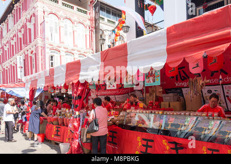 Les aliments secs stall sur Temple Street, Chinatown, District de Outram, Secteur Central, l'île de Pulau Ujong (Singapour), Singapour Banque D'Images