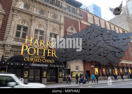 "Harry Potter et l'enfant maudit' Chapiteau au Lyric Theatre à Times Square, New York City, USA Banque D'Images