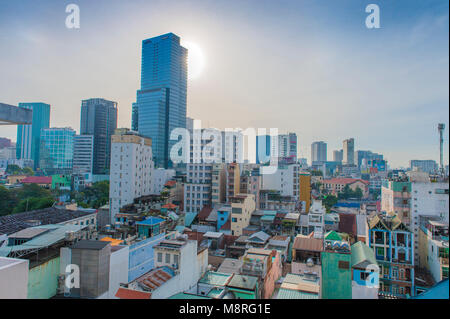 Vue sur la ville durant la matinée. Saigon. VIETNAM Banque D'Images