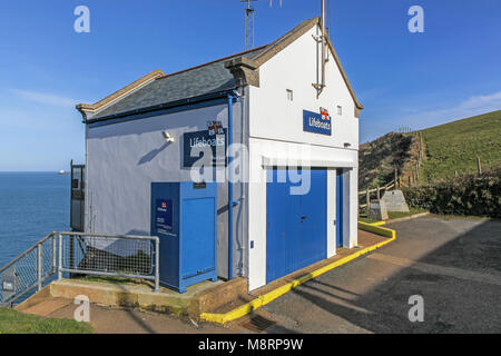 La station de sauvetage de lézard à Kilcobben Cove sur la péninsule de Lizard, Cornwall, Angleterre du Sud-Ouest, Royaume-Uni Banque D'Images