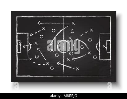 Formation tactique et coupe de football . Tableau noir avec stratégie de match de football . Vector international pour le tournoi de championnat mondial 2018 concept . Illustration de Vecteur