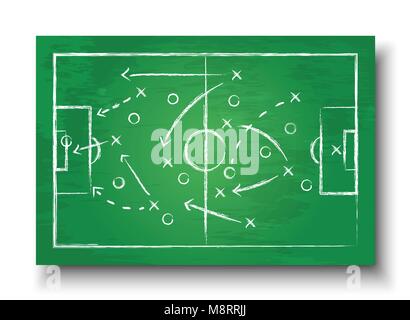 Formation tactique et coupe de football . Tableau noir avec stratégie de match de football . Vector international pour le tournoi de championnat mondial 2018 concept . Illustration de Vecteur