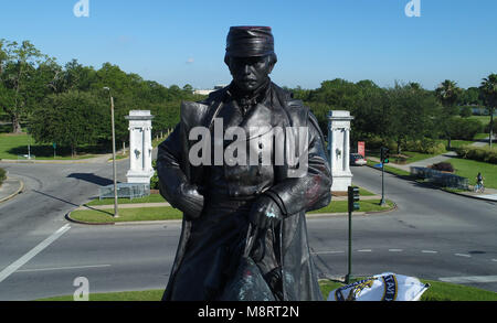 La statue équestre du général confédéré PGT Beauregard à la Nouvelle Orléans, Louisiane La statue a été supprimé en 2017. Banque D'Images